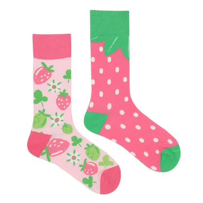 Chaussettes courtes à motif fraise ludique - image 1