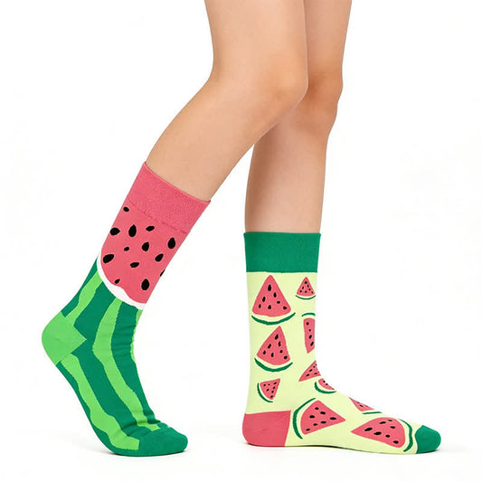 Chaussettes courtes à motif pastèque - Vert - EU36-43(US3-9) - image 0