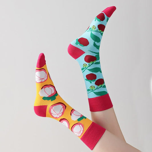 Chaussettes courtes à motif litchi - Rouge - EU36-43(US3-9) - image 0