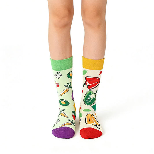 Chaussettes fantaisie à motifs de fruits et légumes - Orange - EU36-43(US3-9) - image 0