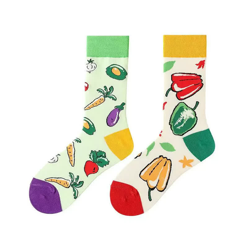 Chaussettes fantaisie à motifs de fruits et légumes - image 1