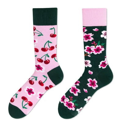 Chaussettes courtes à fleurs de cerise - image 1