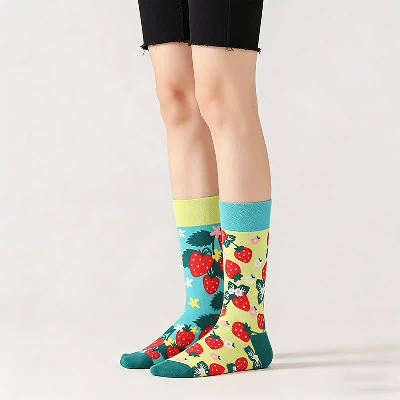 Chaussettes dépareillées à fraises - image 0
