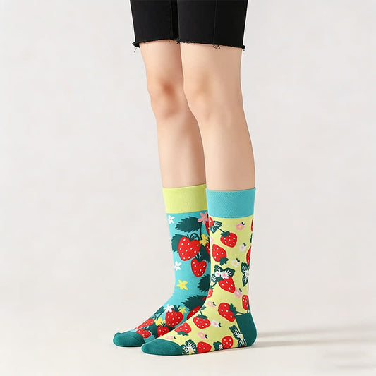 Chaussettes dépareillées à fraises - image 0