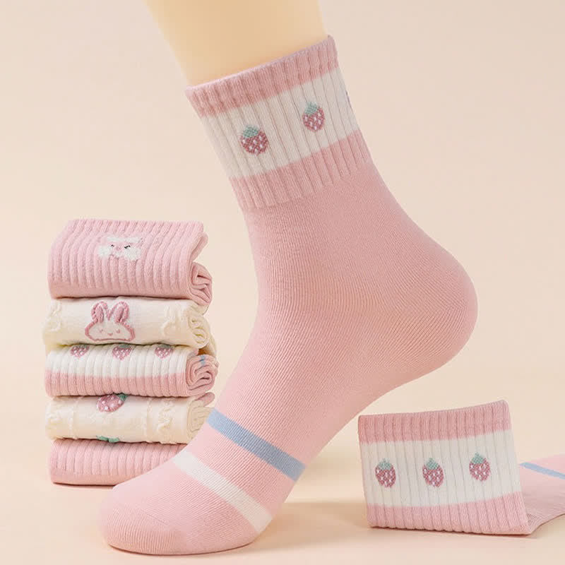 Chaussettes en coton à motif lapin de Pâques (5 paires) - image 1