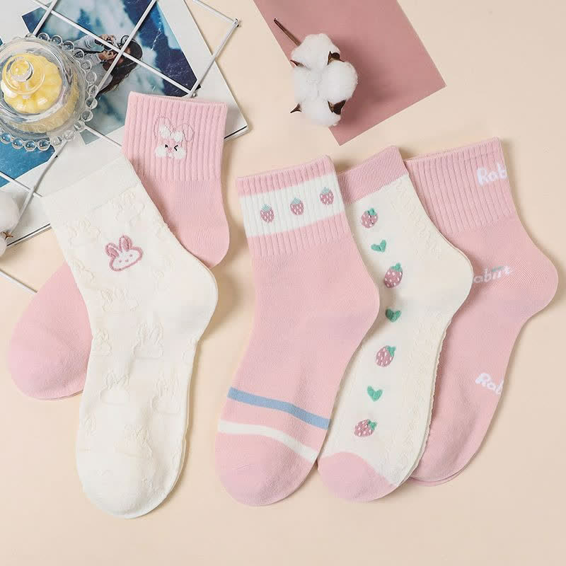 Chaussettes en coton à motif lapin de Pâques (5 paires) - image 2