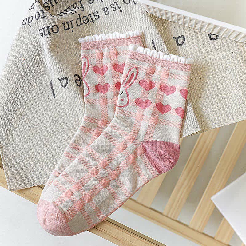 Chaussettes mignonnes lapin (5 paires) - image 3