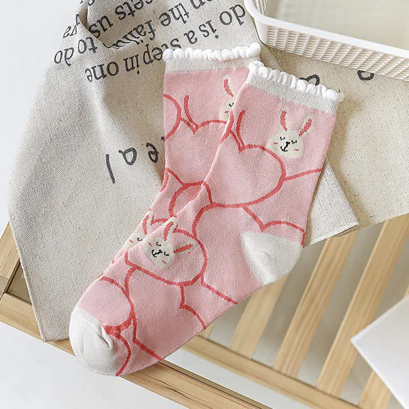 Chaussettes mignonnes lapin (5 paires) - image 5