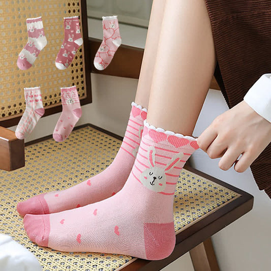 Chaussettes mignonnes lapin (5 paires) - Multicolore - 40(US2-7) - image 0