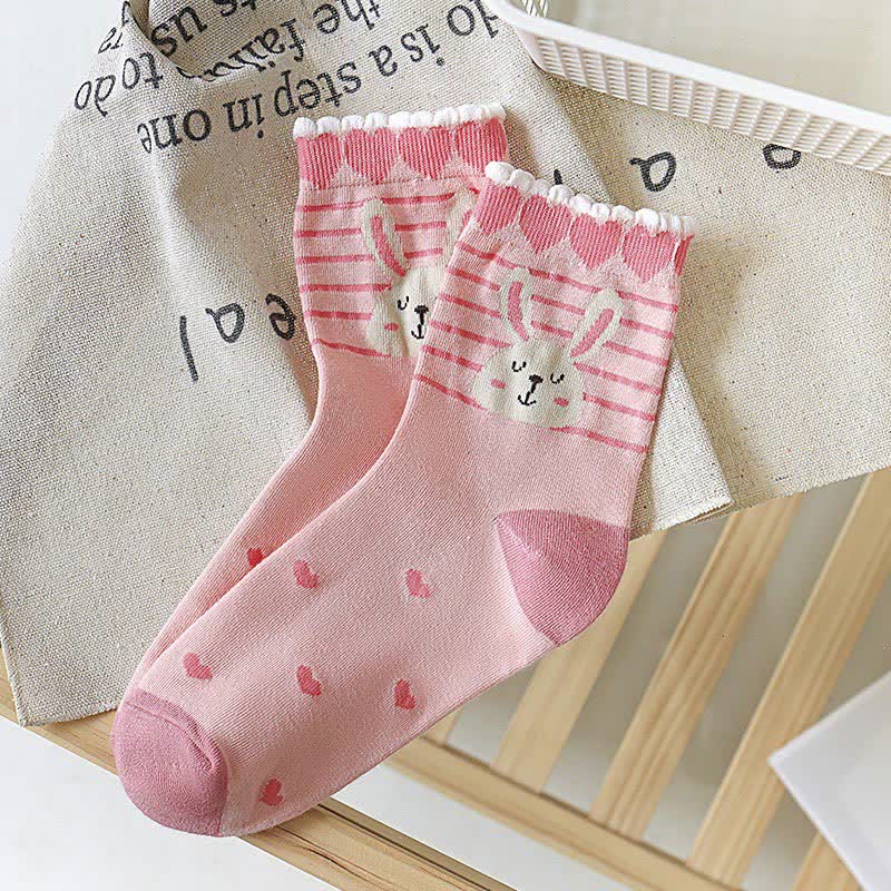 Chaussettes mignonnes lapin (5 paires) - image 4