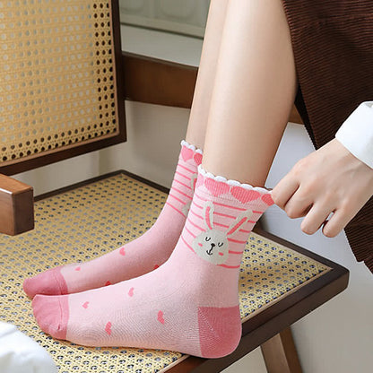 Chaussettes mignonnes lapin (5 paires) - image 2