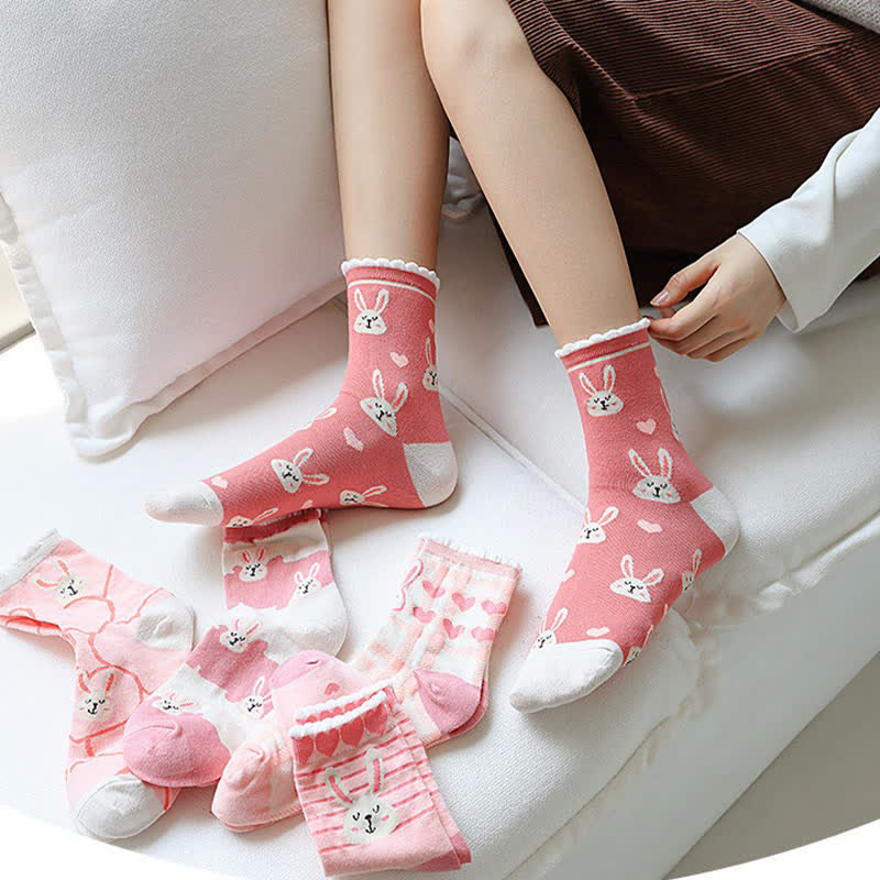 Chaussettes mignonnes lapin (5 paires) - image 1