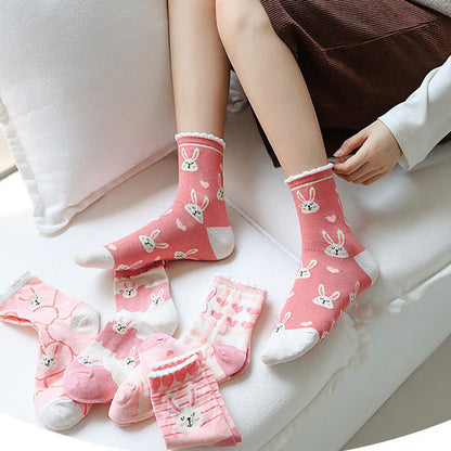 Chaussettes mignonnes lapin (5 paires) - image 1