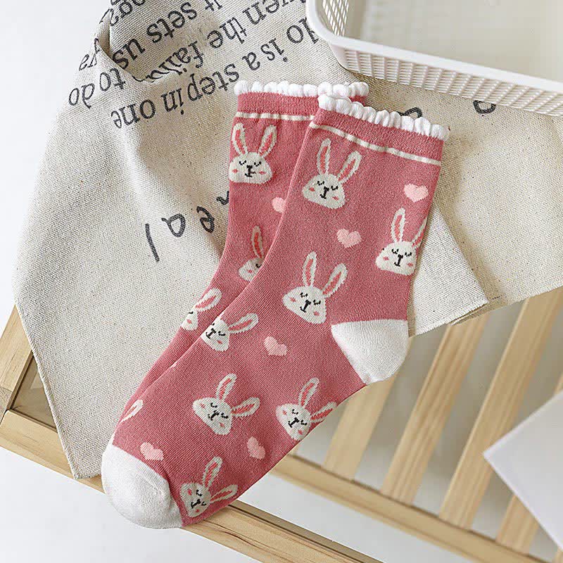 Chaussettes mignonnes lapin (5 paires) - image 6