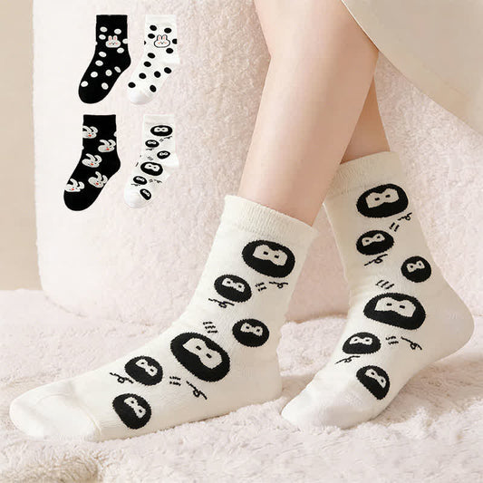 Chaussettes à pois lapin (4 paires) - Multicolore - 40(US2-7) - image 0