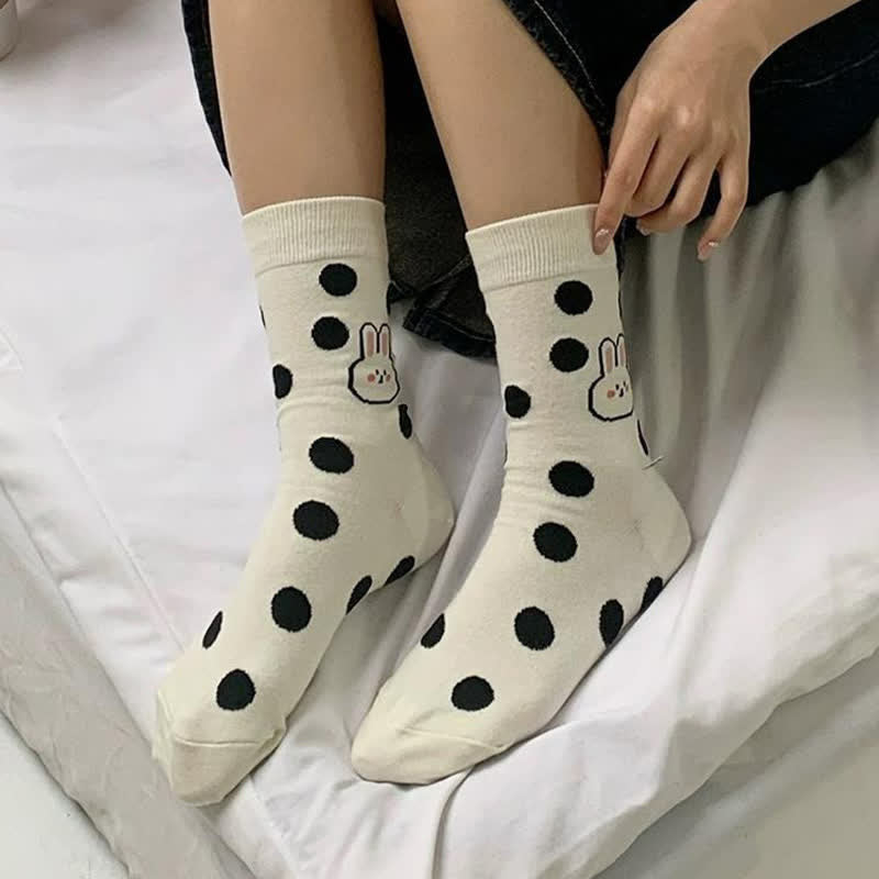 Chaussettes à pois lapin (4 paires) - image 2