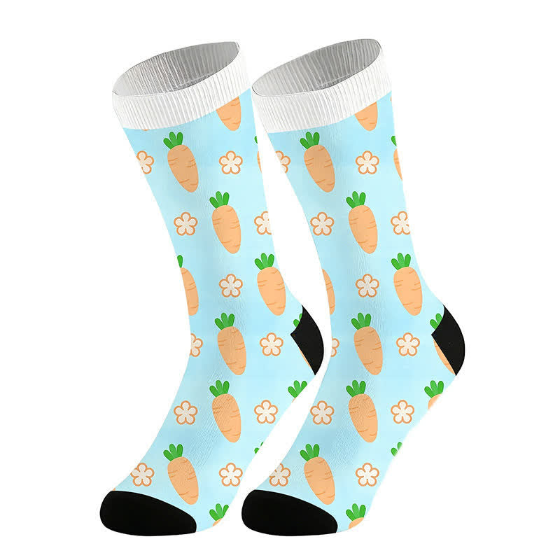 Chaussettes à motif carotte (2 paires) - Bleu - UE36-44 (US3-10) - image 3
