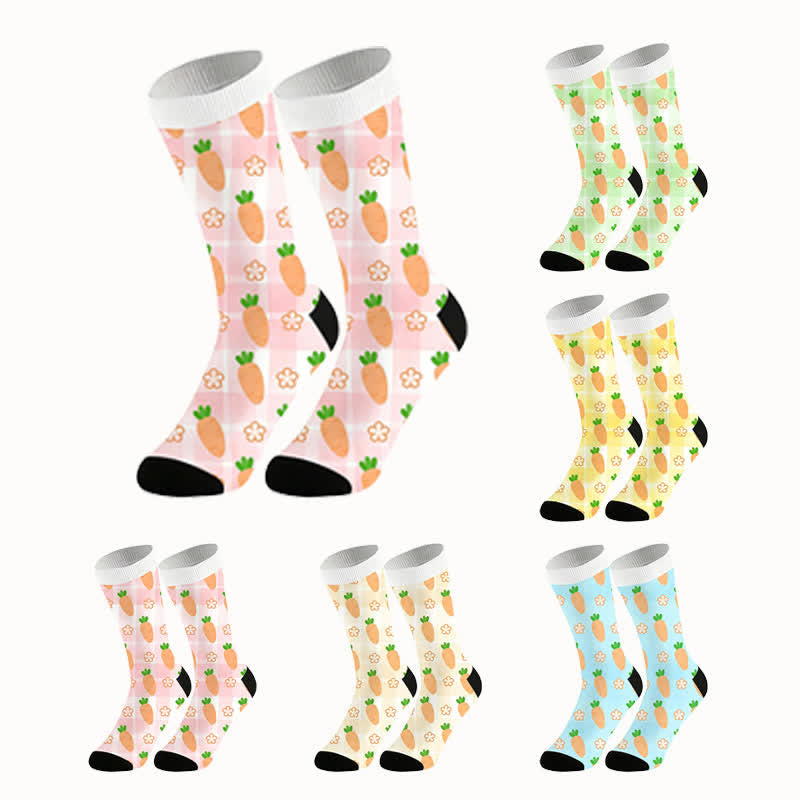 Chaussettes à motif carotte (2 paires) - image 1