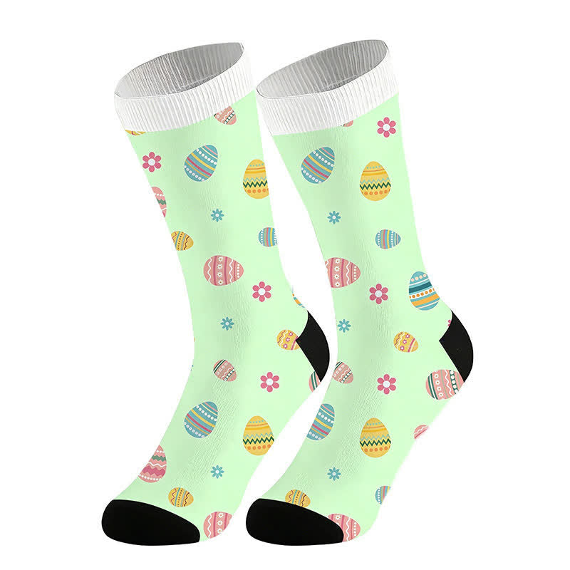 Chaussettes à fleurs de Pâques (2 paires) - Vert - UE36-44 (US3-10) - image 3