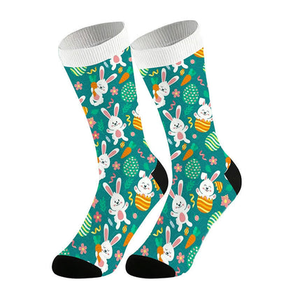 Chaussettes à motif lapin de Pâques (2 paires) - Vert - UE36-44 (US3-10) - image 5