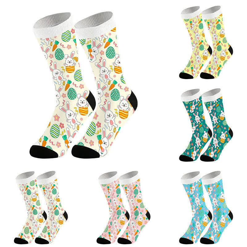 Chaussettes à motif lapin de Pâques (2 paires) - image 1
