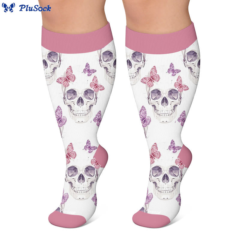 Chaussettes de compression à breloque tête de mort grande taille - image 2