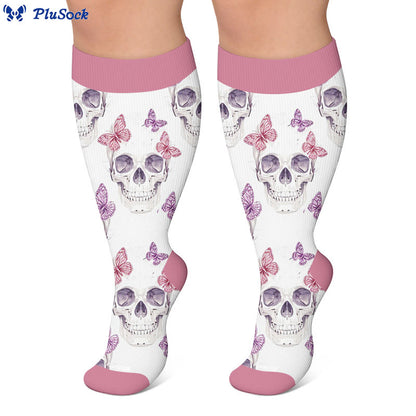 Chaussettes de compression à breloque tête de mort grande taille - image 2