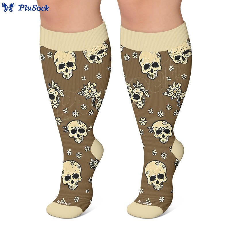 Chaussettes de compression à breloque tête de mort grande taille - image 3