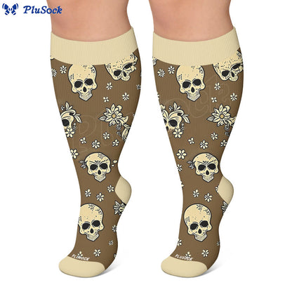Chaussettes de compression à breloque tête de mort grande taille - image 3