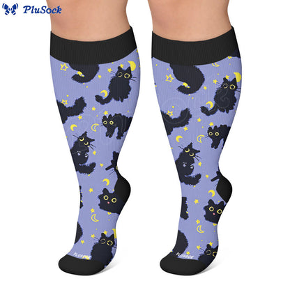 Chaussettes de compression Moonlight Cat grandes tailles - image 6