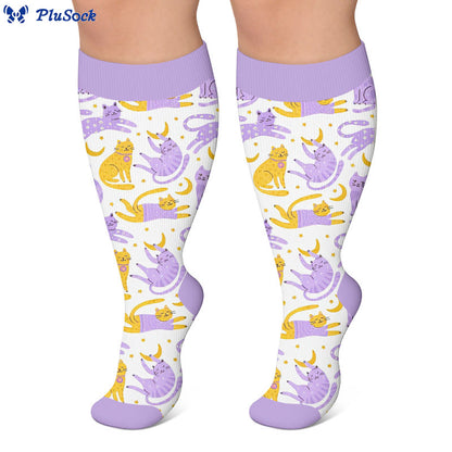 Chaussettes de compression Moonlight Cat grandes tailles - image 5
