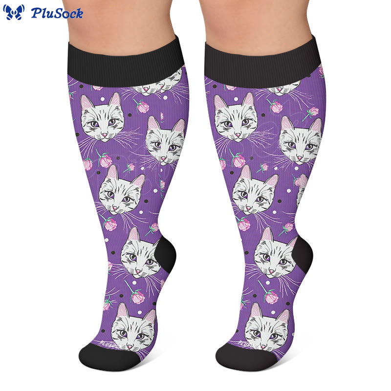 Chaussettes de compression Moonlight Cat grandes tailles - image 7