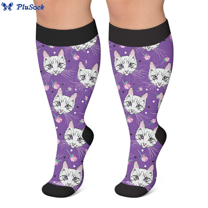 Chaussettes de compression Moonlight Cat grandes tailles - image 7