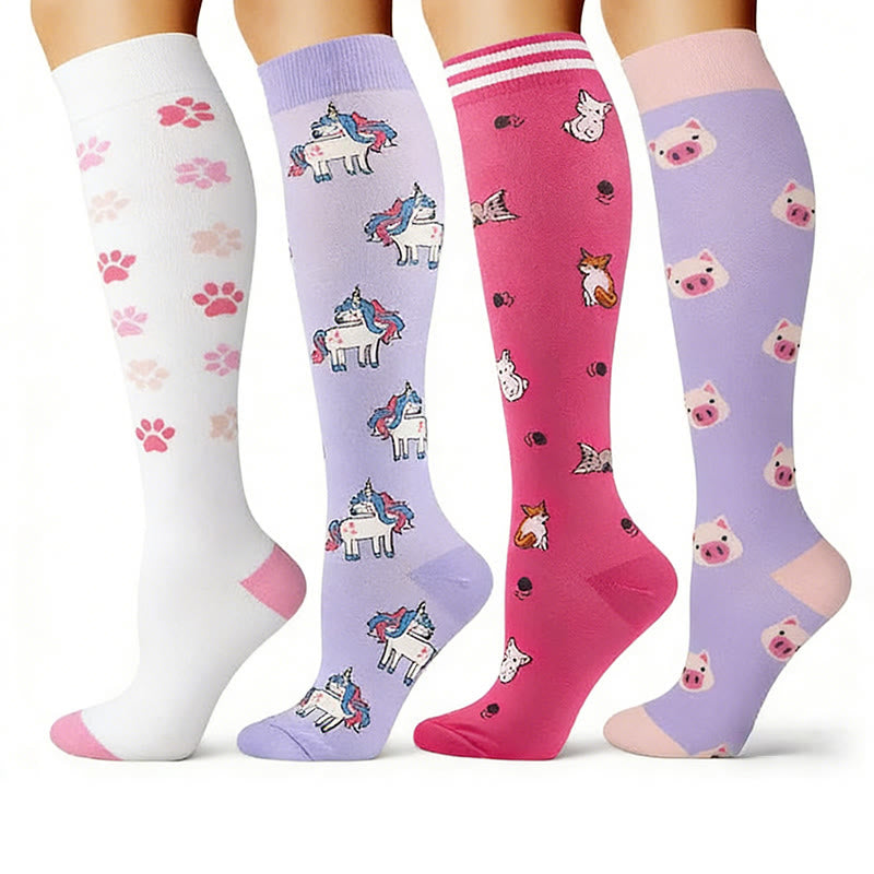 Chaussettes de compression licorne (4 paires) - image 1