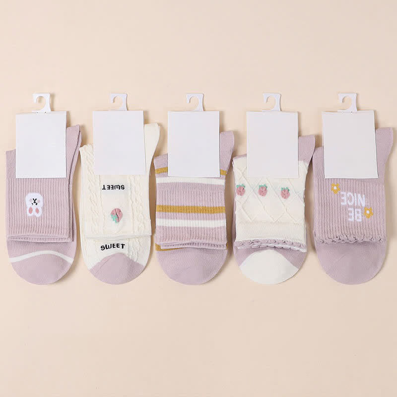 Chaussettes de Pâques violettes en coton (5 paires) - image 1