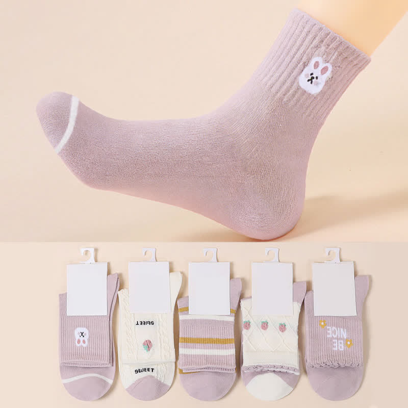 Chaussettes de Pâques violettes en coton (5 paires) - Multicolore - 40(US2-7) - image 0