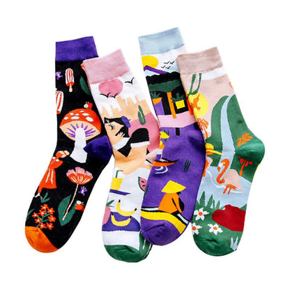 Chaussettes à motifs de dessins animés (4 paires) - image 1