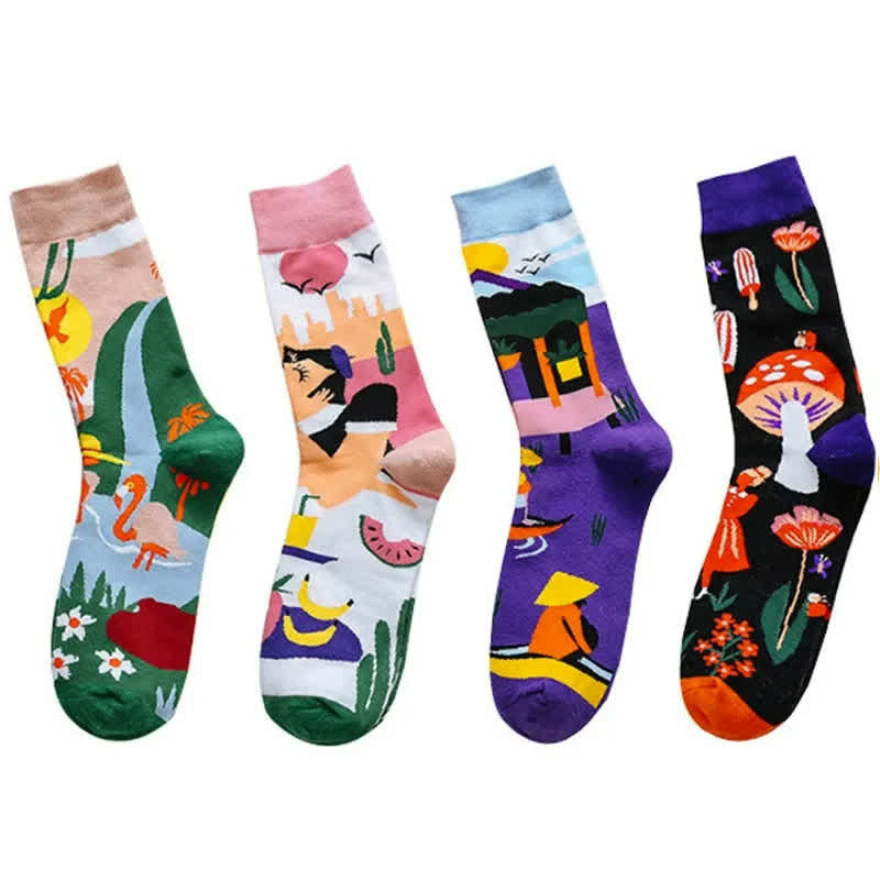Chaussettes à motifs de dessins animés (4 paires) - image 2