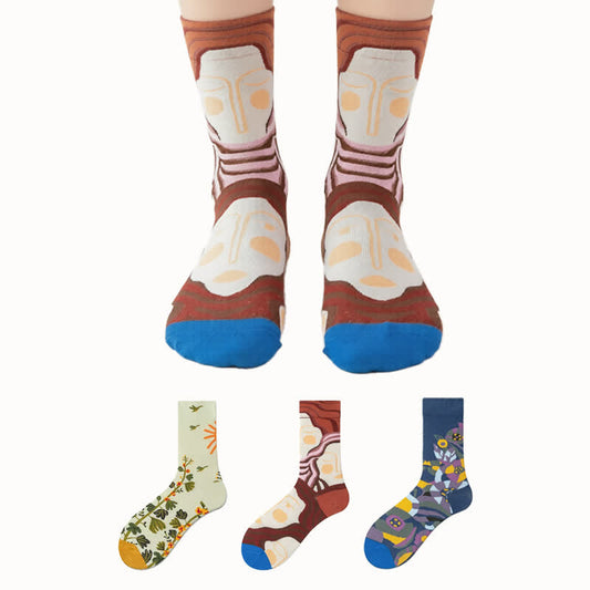 Chaussettes imprimées élégantes (3 paires) - Multicolore - UE36-43 (US3-10) - image 0