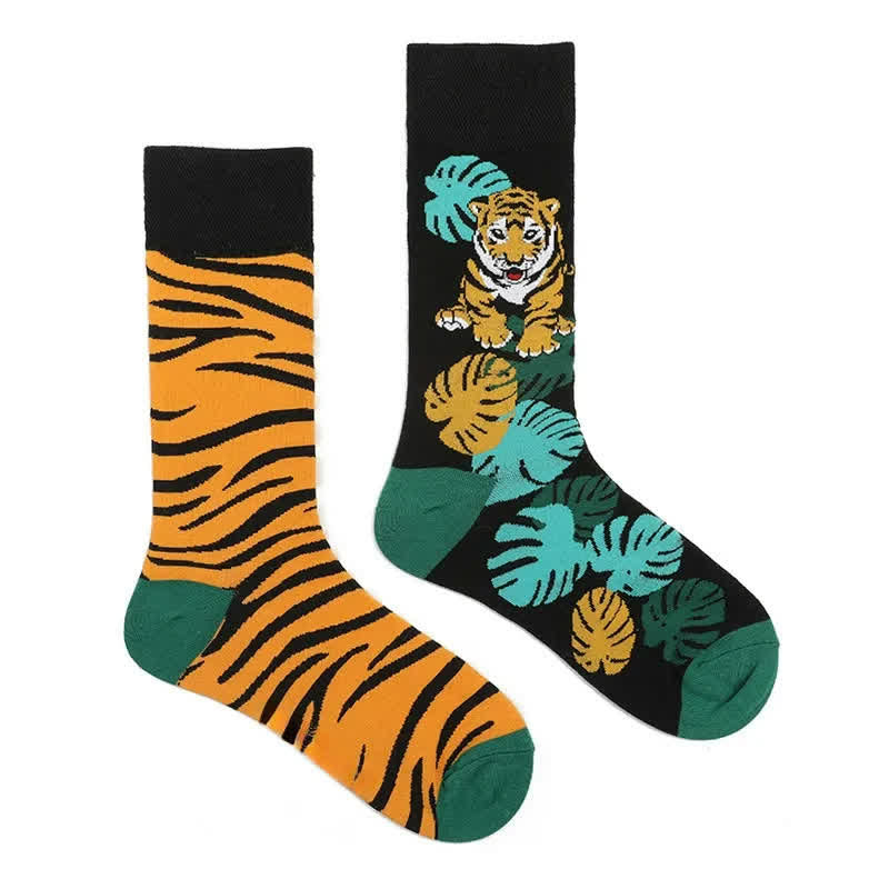 Chaussettes courtes à rayures tigrées - image 1