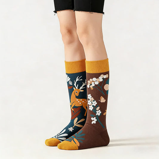 Chaussettes courtes à motif de cerf - Brun - UE36-43 (US3-10) - image 0