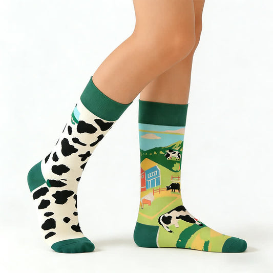 Chaussettes de ferme à vaches - Vert - UE36-43 (US3-9) - image 0
