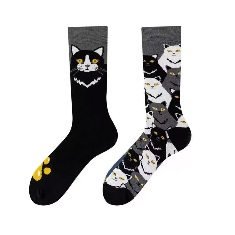 Chaussettes courtes à motif chat noir joueur - image 1