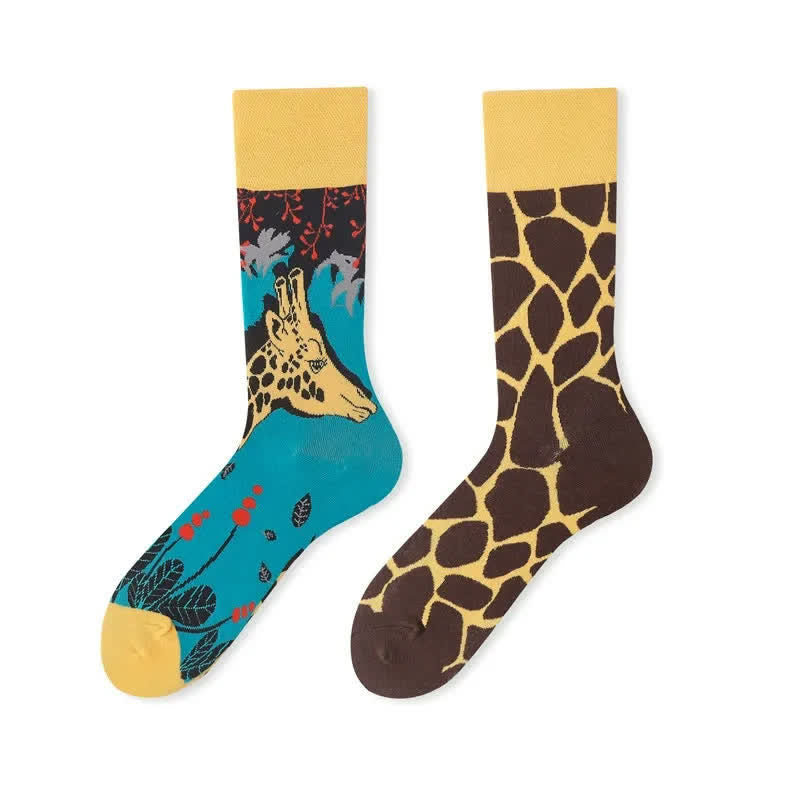 Chaussettes courtes à motif girafe ludique - image 1