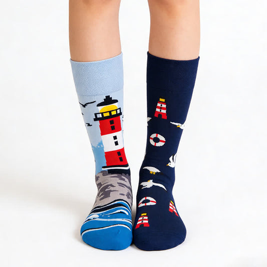 Chaussettes Seagull Lighthouse Quarter - Bleu - UE36-43 (US3-10) - image 0