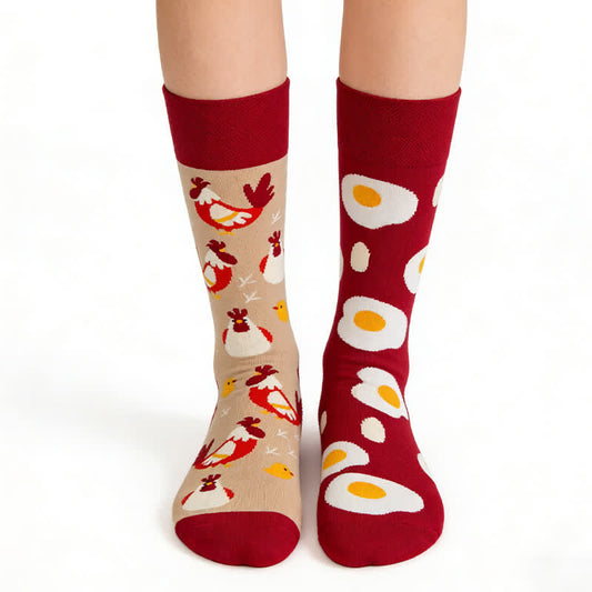 Chaussettes en forme de quart d'œuf de poule - Rouge - UE36-43 (US3-10) - image 0