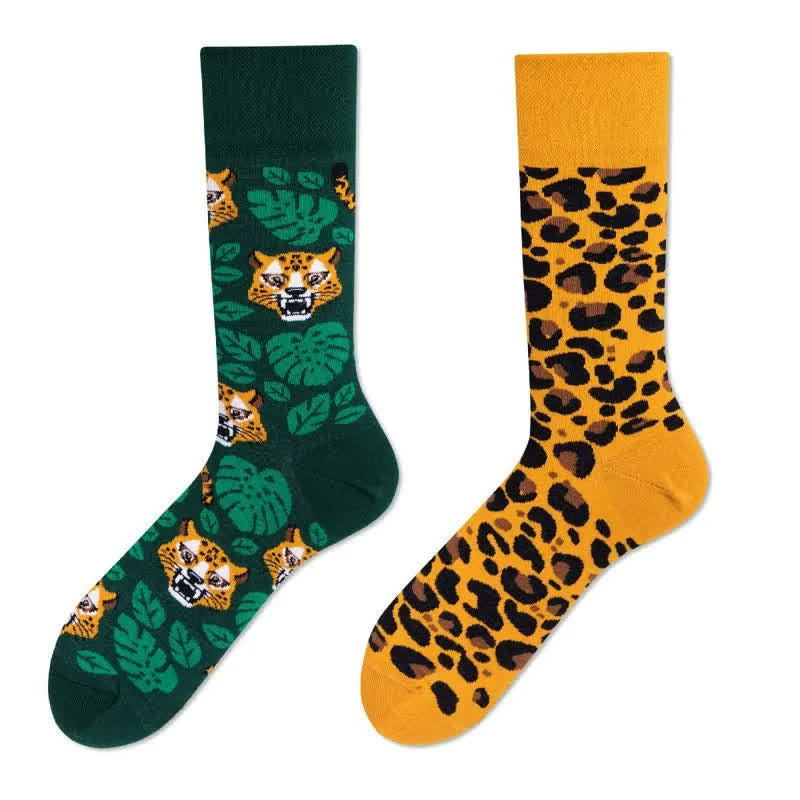 Chaussettes courtes léopard et tigre - image 1