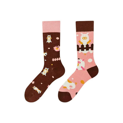 Chaussettes roses à motif cochon - image 1