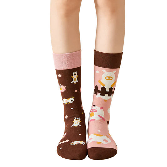 Chaussettes roses à motif cochon - Rose - UE36-43 (US3-10) - image 0