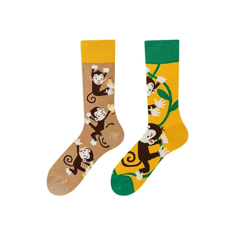 Chaussettes courtes à motif singe joueur - image 1
